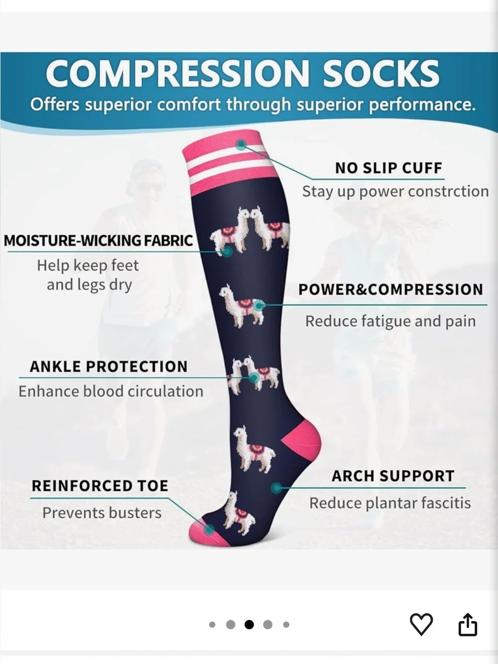 Women’s Knee-high Compression Socks | Set of 3 | #S35